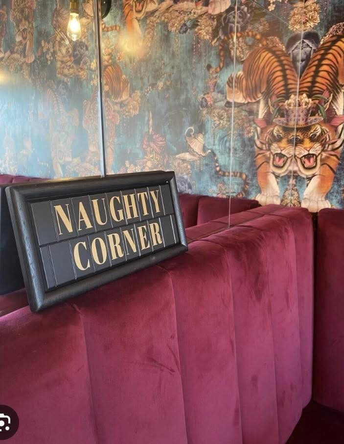 Naughty Corner seating at Emily Rose Tearoom